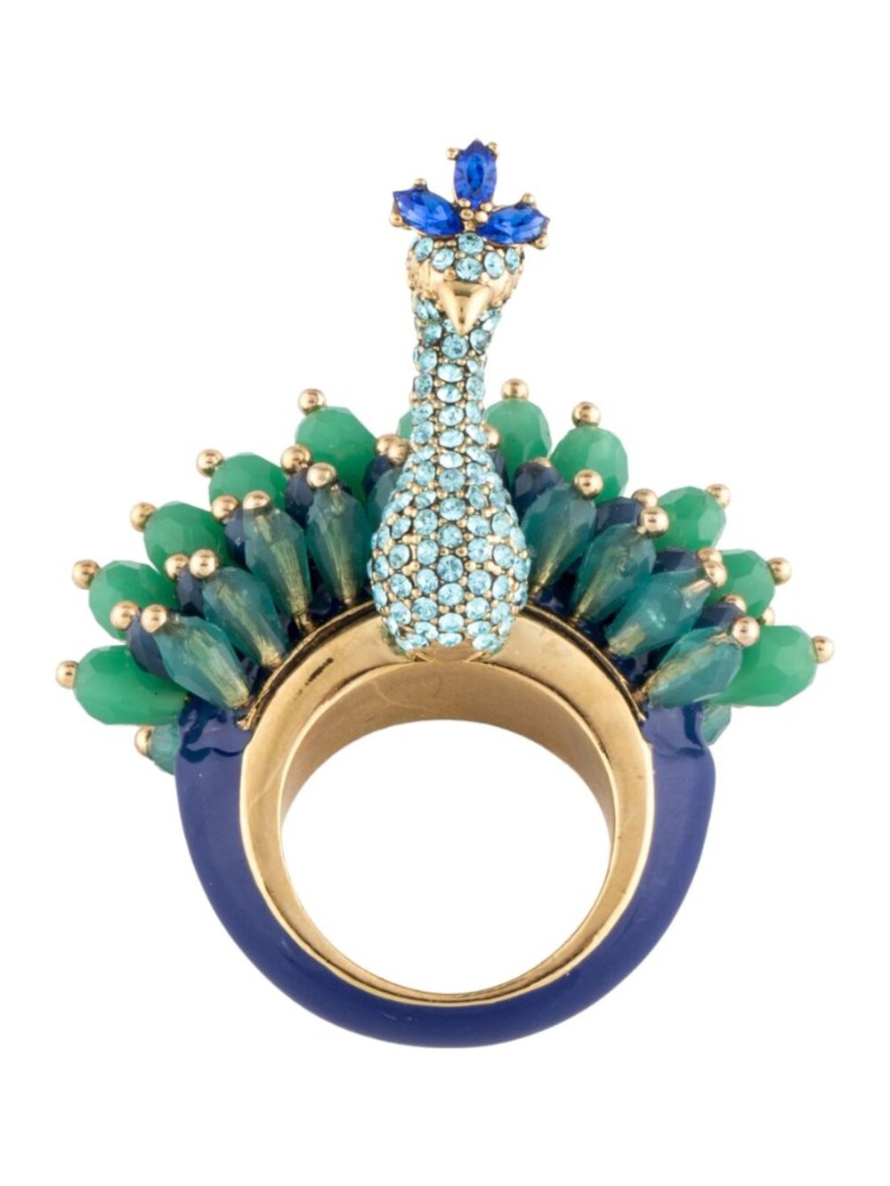 RARE Kate Spade Full Plume Peacock Cocktail Ring EXCELLENT CONDITION - Picture 5 of 8